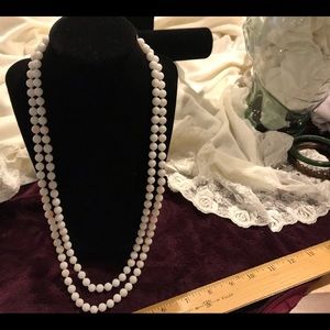 Vintage Angel Skin White Coral 2 Strand Necklace